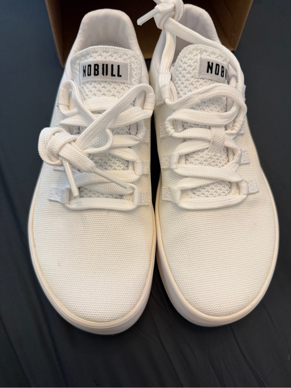 NOBULL White Knit Lace-Up Sneakers